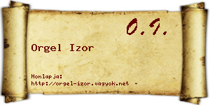 Orgel Izor névjegykártya